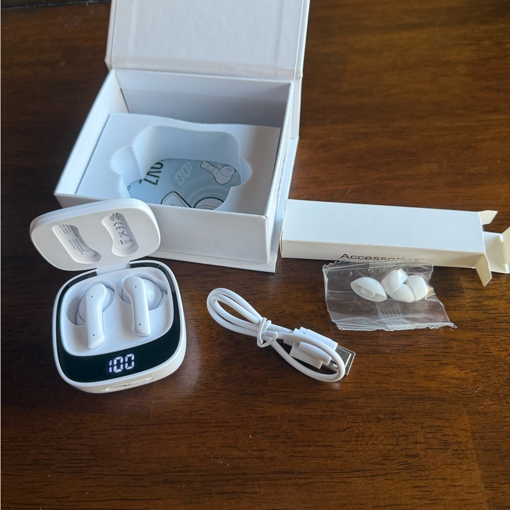 Wireless Earbuds with Charging Case - White
